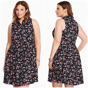 Torrid Floral Button Front Challis Dress 2X